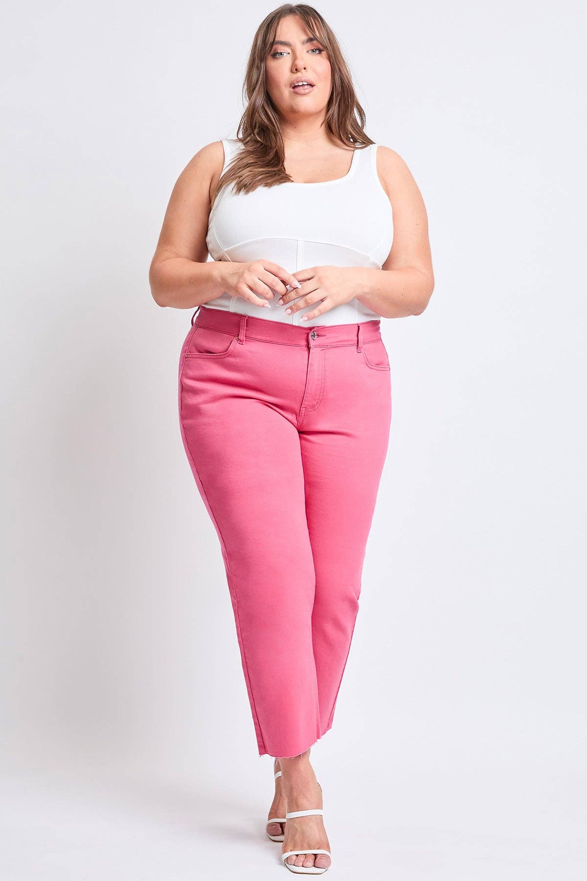 YMI - Plus High Rise Cropped Wide Leg Trouser-EP209207
