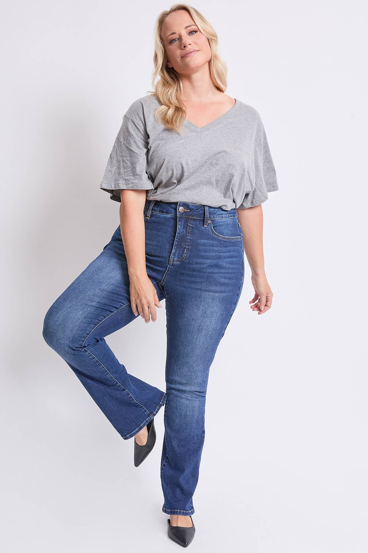 Missy Plus High Rise Slim Bootcut Jeans