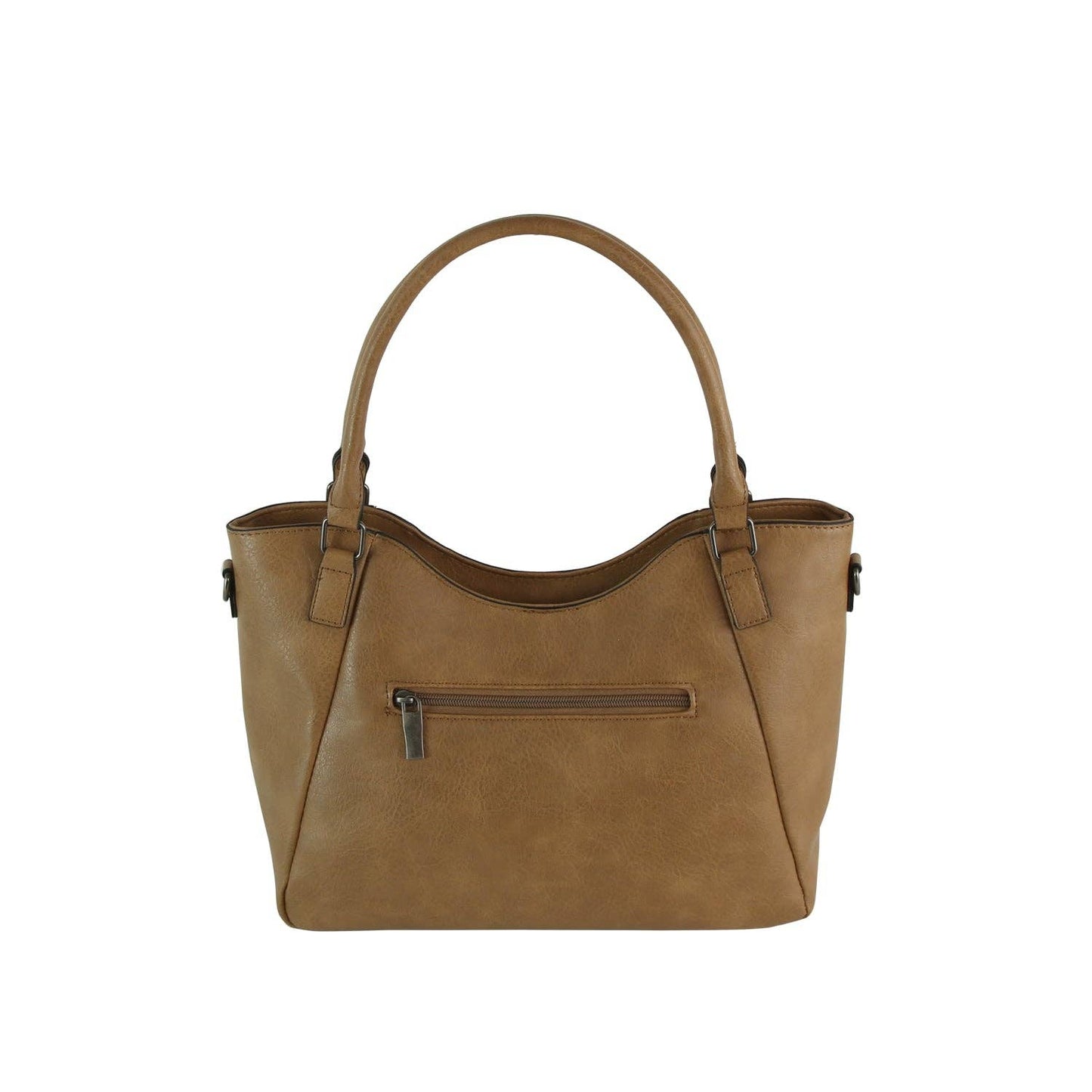 Handbag Factory Corp - Whipstitch Tassel Bead Accented Shoulder Tote