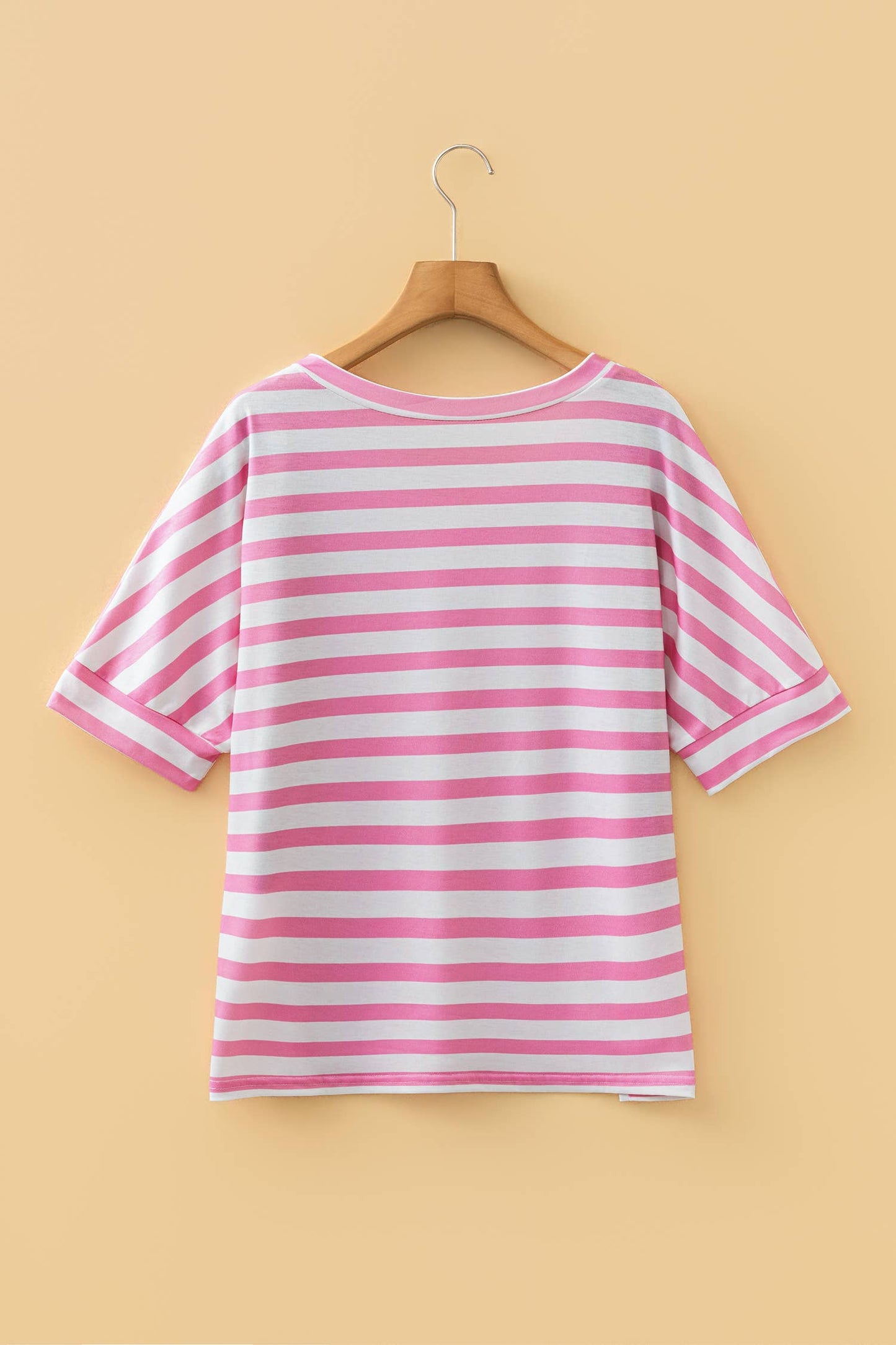 PRETTY BASH - Stripe V-Neck Patch Pocket T-Shirt