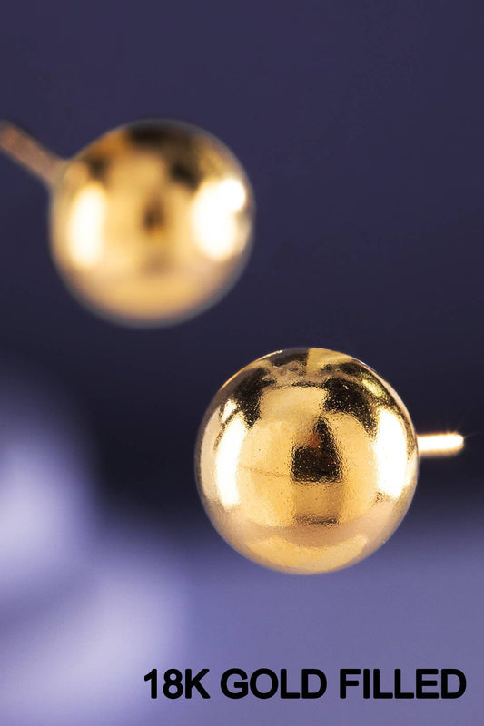 Urbanista - 18k Gold Filled Large Ball Stud Earrings