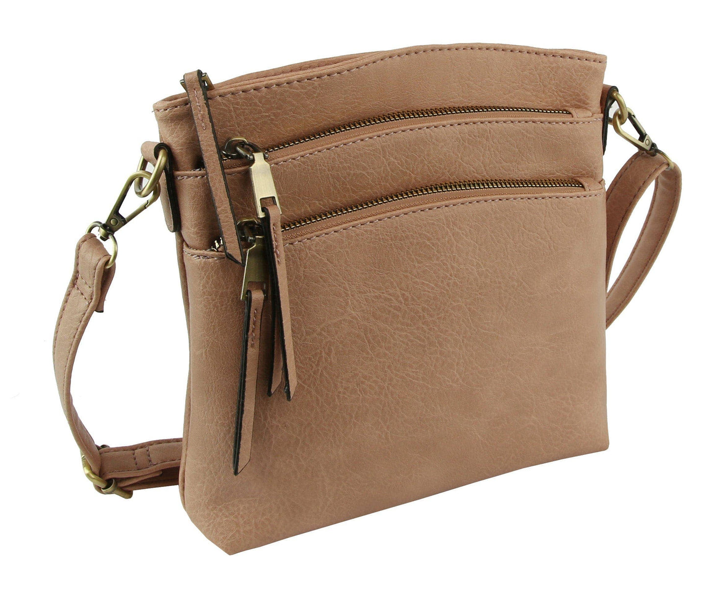 MiMi Wholesale - LQ284-1 Triple Zipper Crossbody Bag