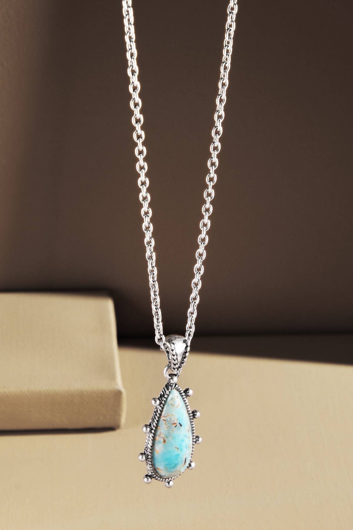 Urbanista - Western Ball TXR Hand Stone Teardrop Necklace
