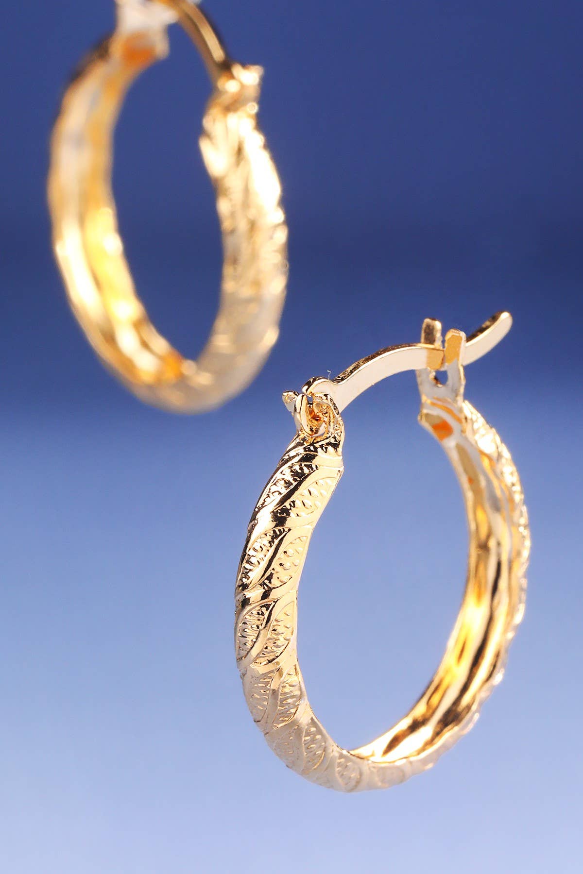 Urbanista - 18K Gold Filled Textured Hoop Earrings