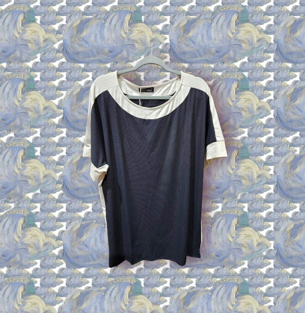 Ribbed Color Block Top