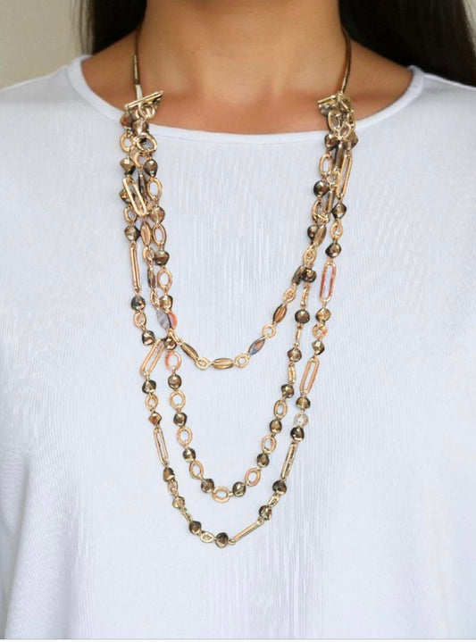 Silver-Tone & Crystal Imitation Necklace