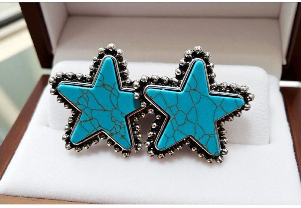 Turquoise Star Earrings
