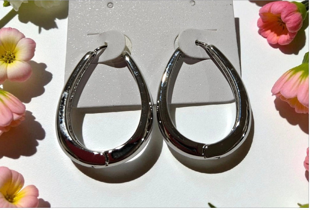 Silver Large Hoop Earrings