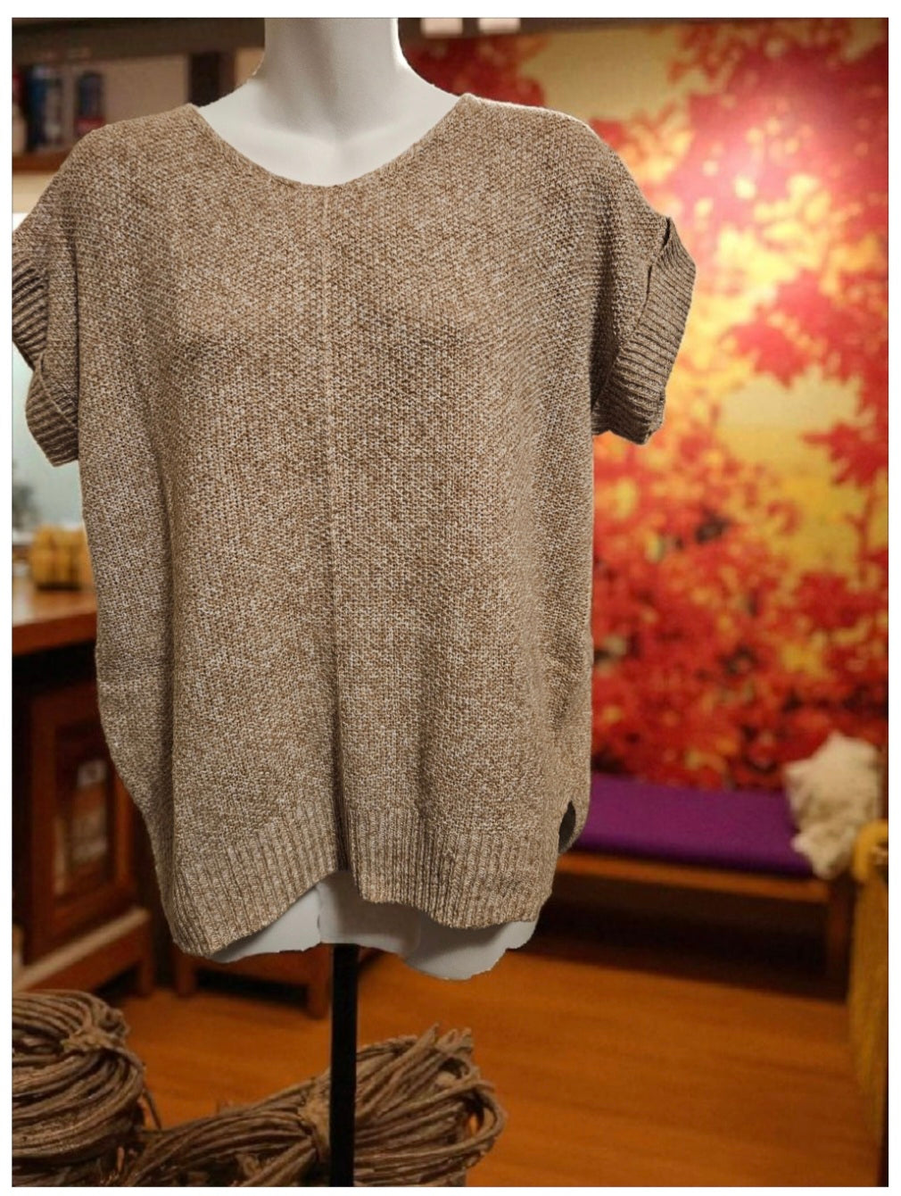MCS3580-Soft Lightweight Loose Fit Textured Pullover Sweater