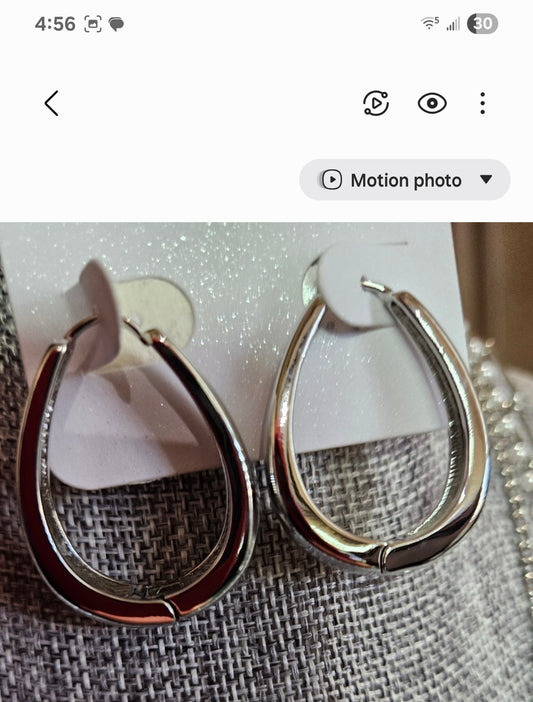 Silver Large Hoop Earrings