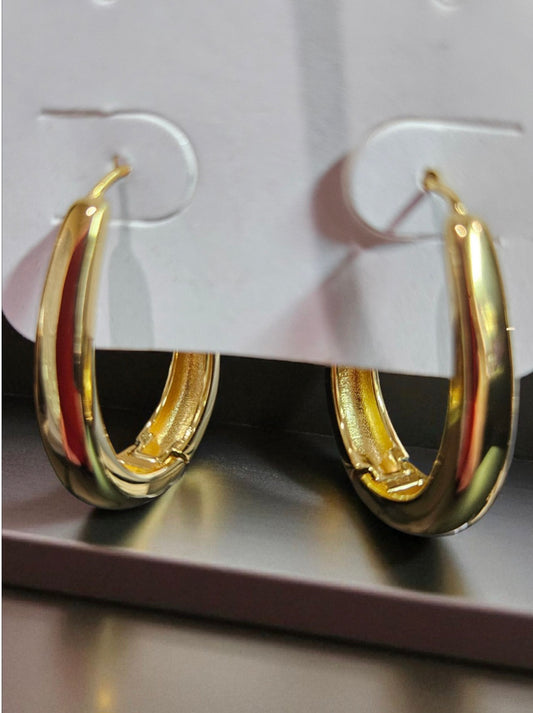 Large 18-carat Gold Plated Hoop Earrings