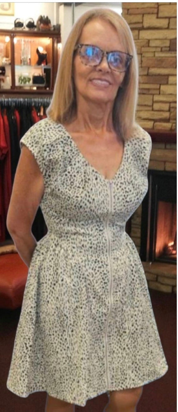 Black/White Leopard Print Dress