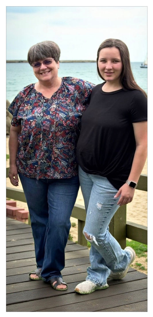 Plus Navy Tribal Print Top