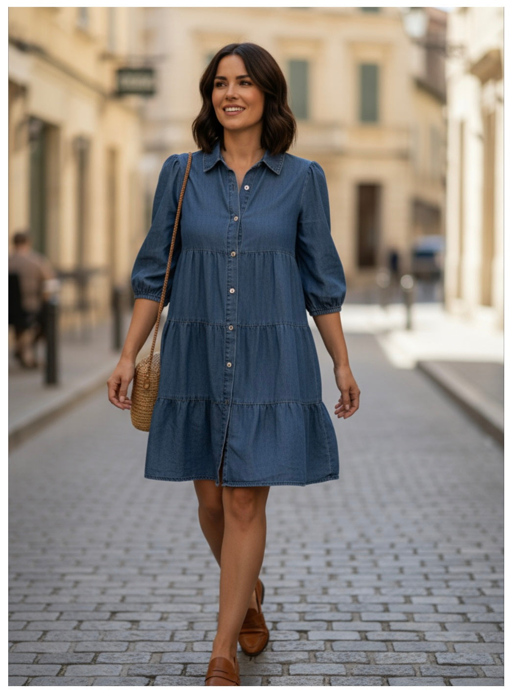 She & Sky Blue Denim Dress