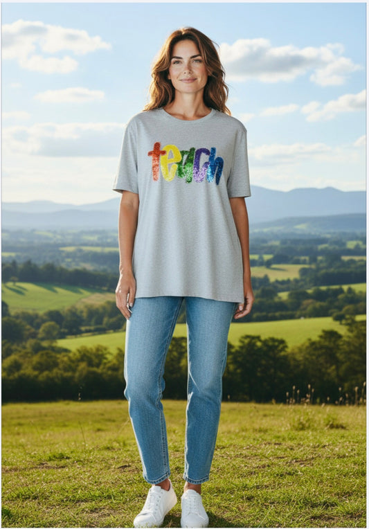 Teach Teacher Colorful Short Sleeve