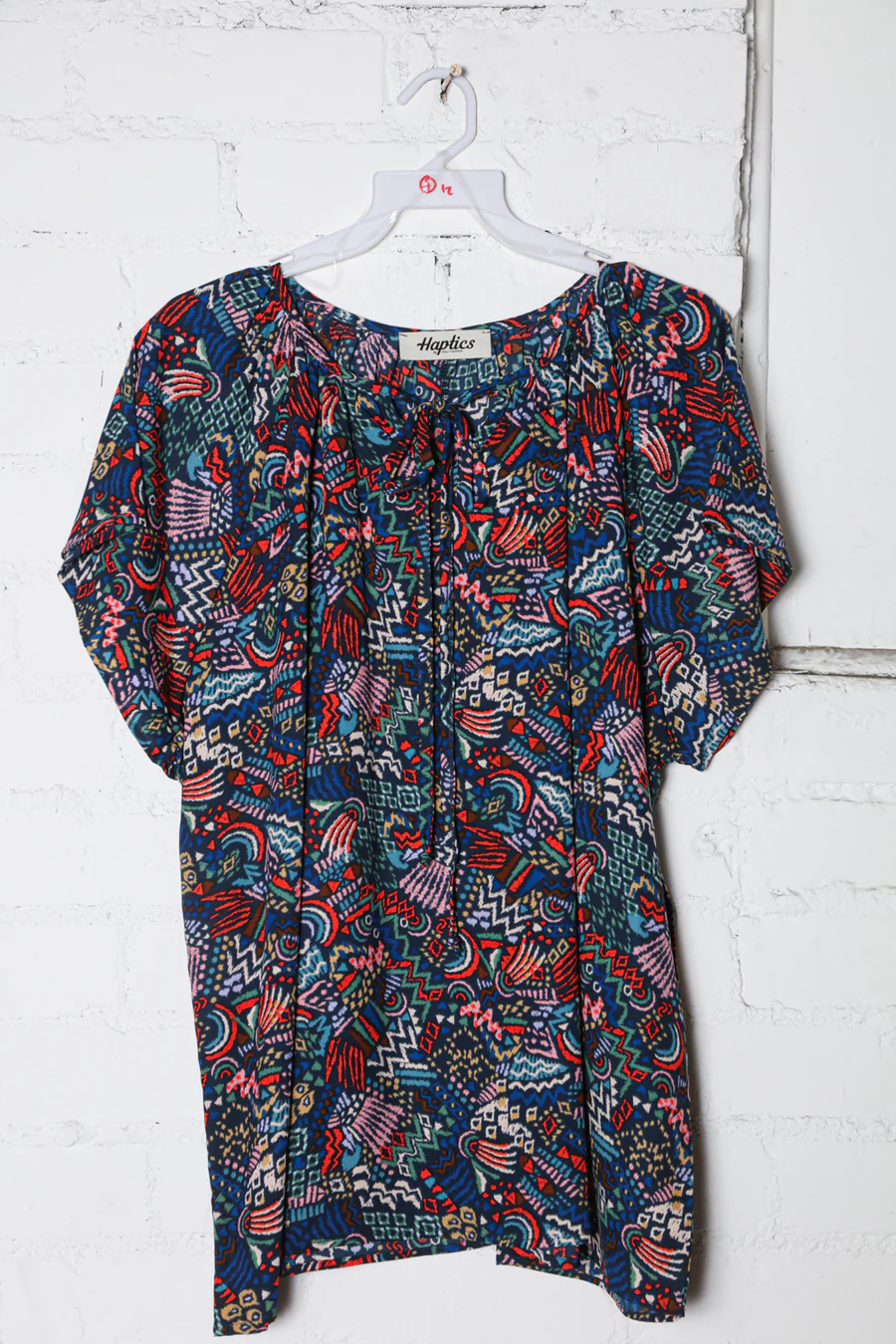 Plus Navy Tribal Print Top