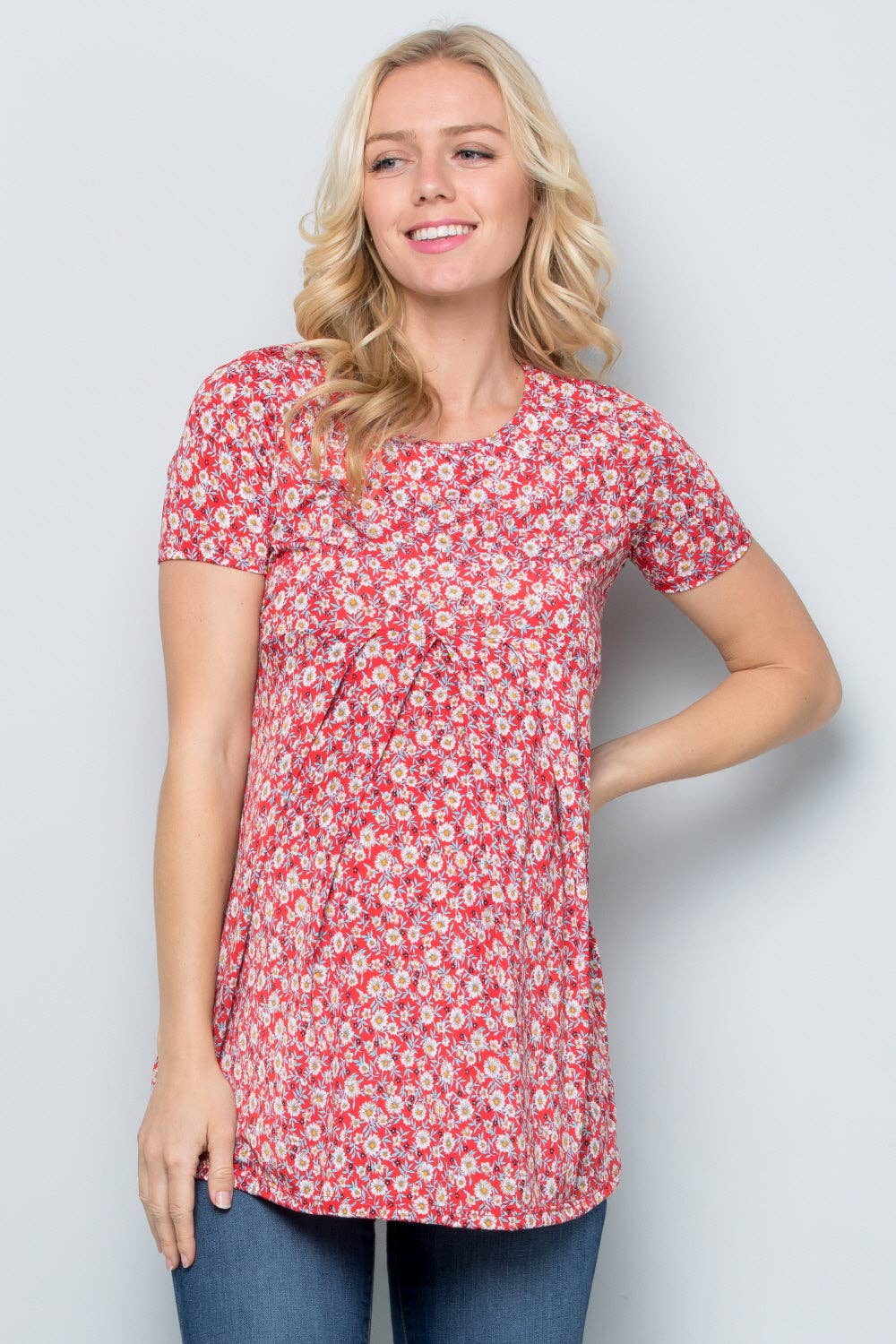 Quinn Floral Pleated Top
