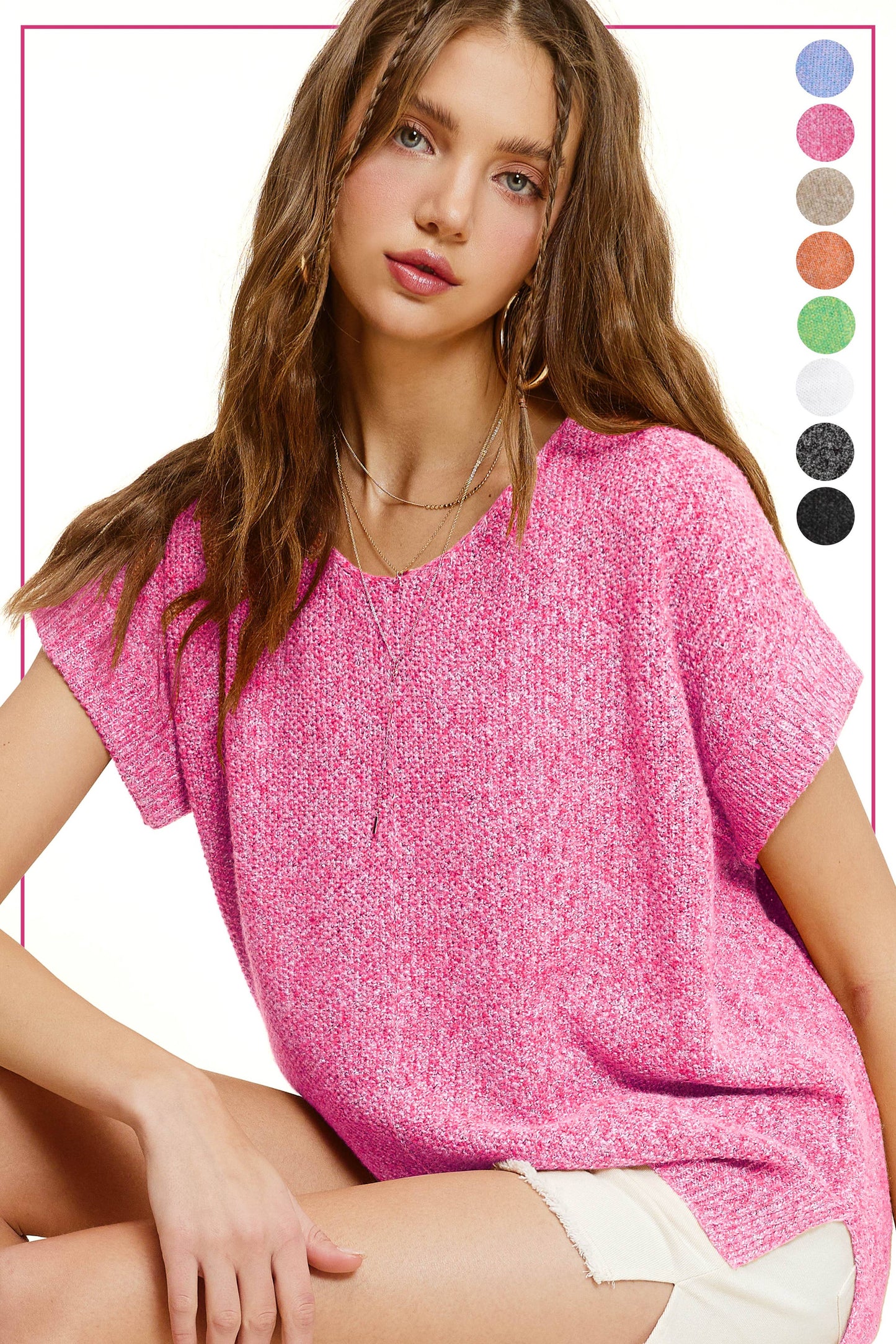 La Miel - MCS3580-Soft Textured Pullover Sweater Game Day Halloween