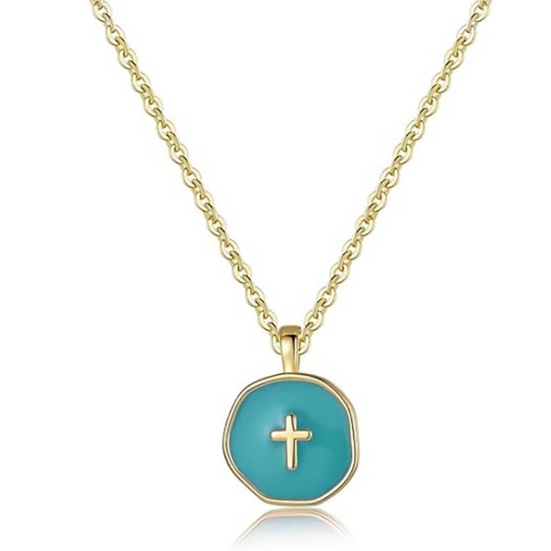 JOSSLYN by wall to wall - 18K STAINLESS STEEL TARNISH FREE CROSS NECKLACE | 40NK9527