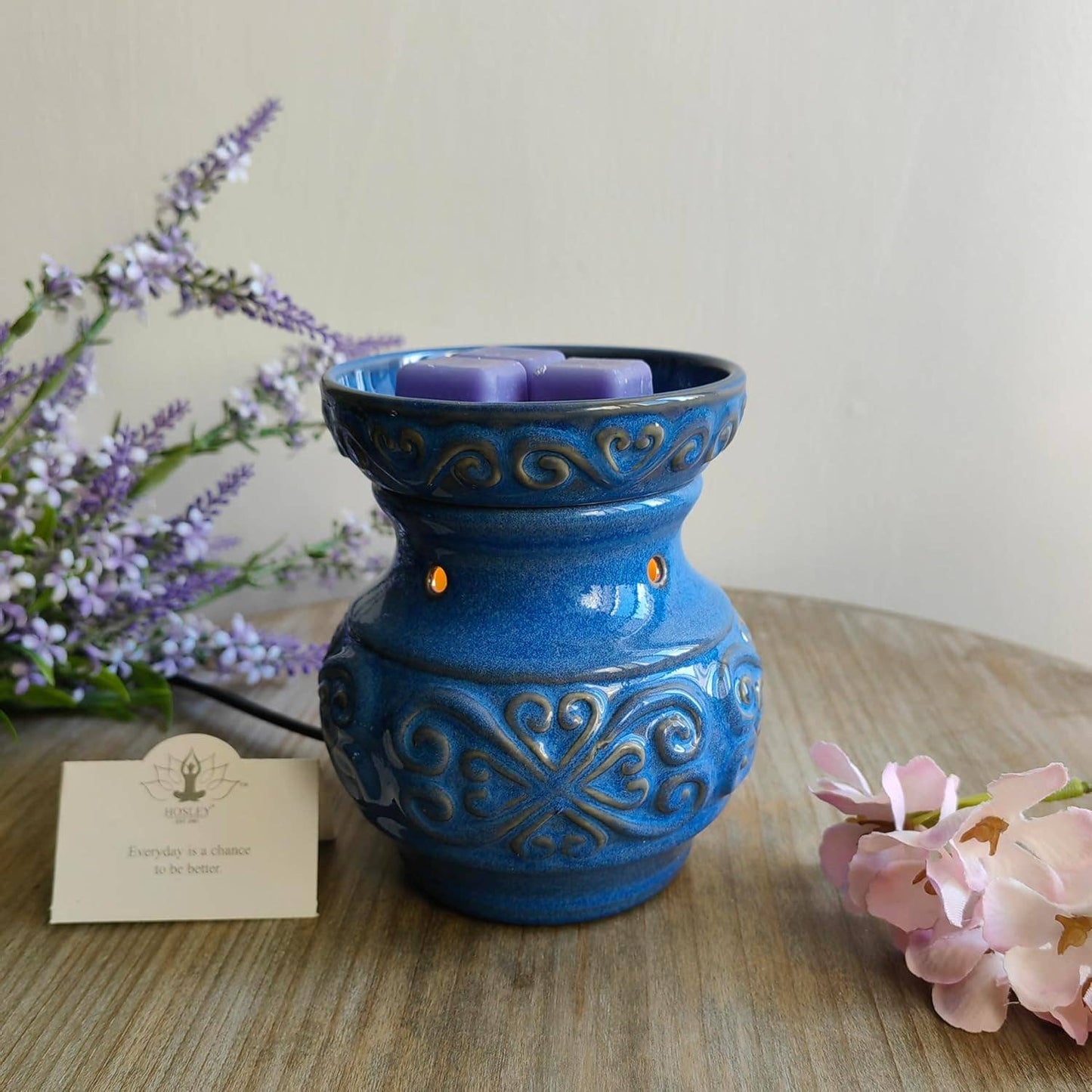 Hosley - 5IN CERAMIC ELECTRIC WARMER-BLUE
