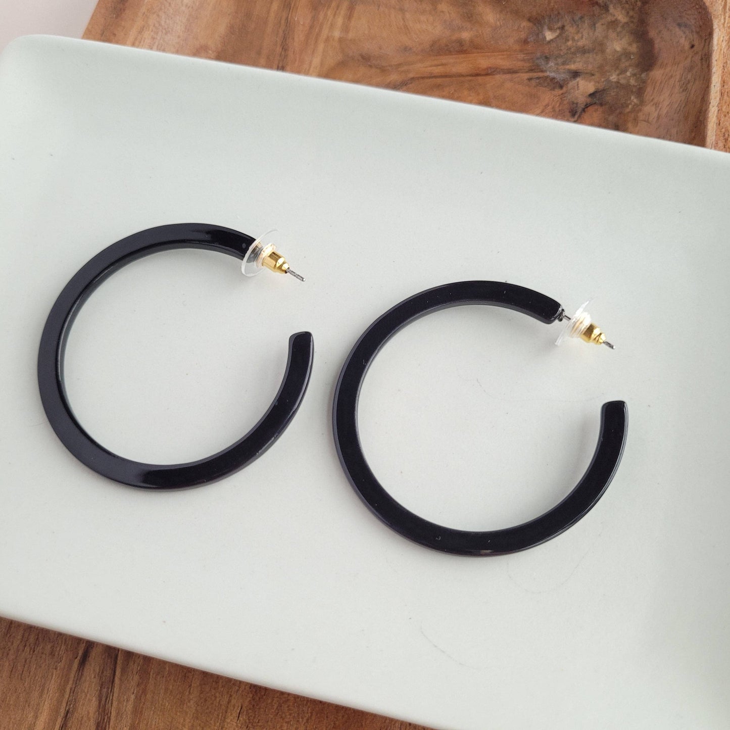 Spiffy & Splendid - Cameron Hoops - Black // Jewelry, Earrings, Fall