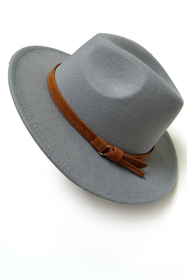 JOSSLYN by wall to wall - A VINTAGE CLASSIC FEDORA HAT BROWN TIE TRIM | 40HW304