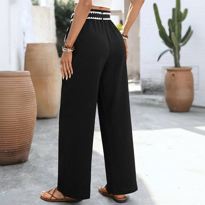 Lovesoft - High Waist Wide Leg Drawstring Casual Pants