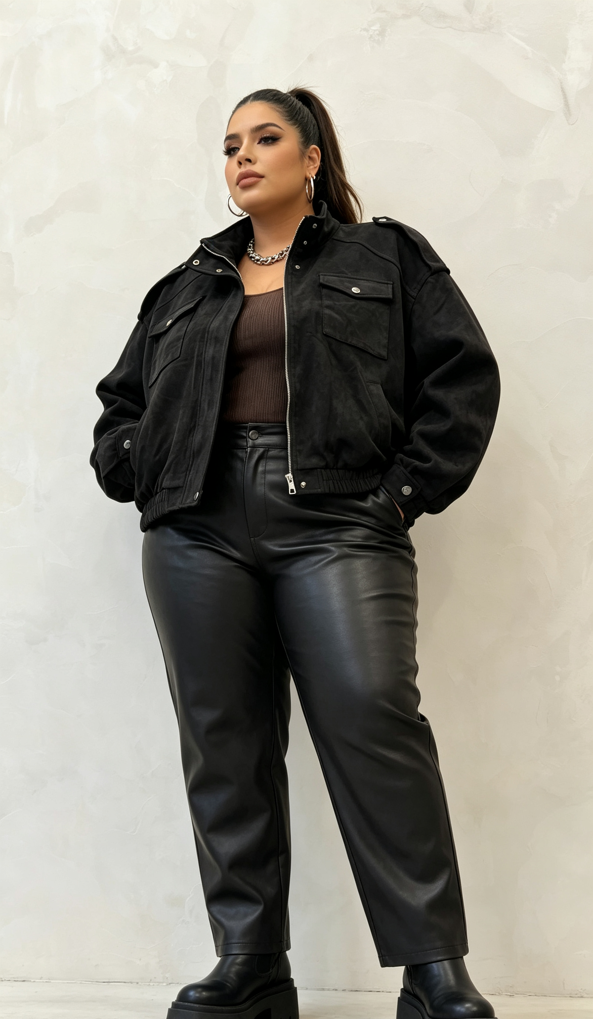 2W - Plus-size faux-suede jacket, sizes 46 to 60: Camel / Large sizes / T4(50–52)