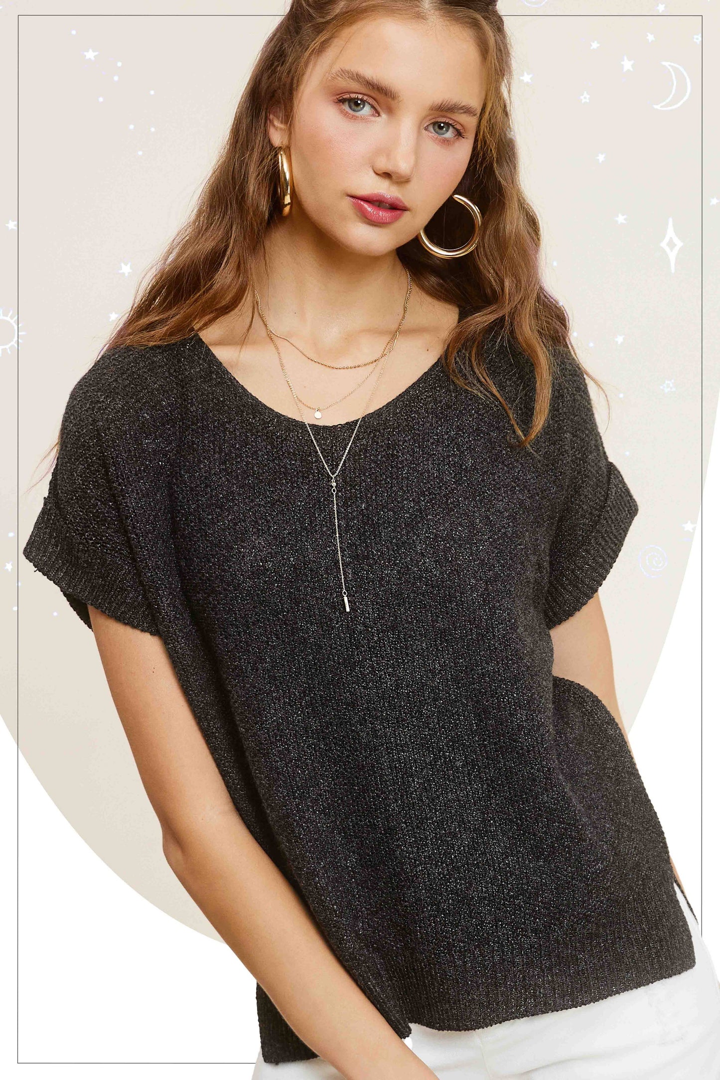 La Miel - MCS3580-Soft Textured Pullover Sweater Game Day Halloween