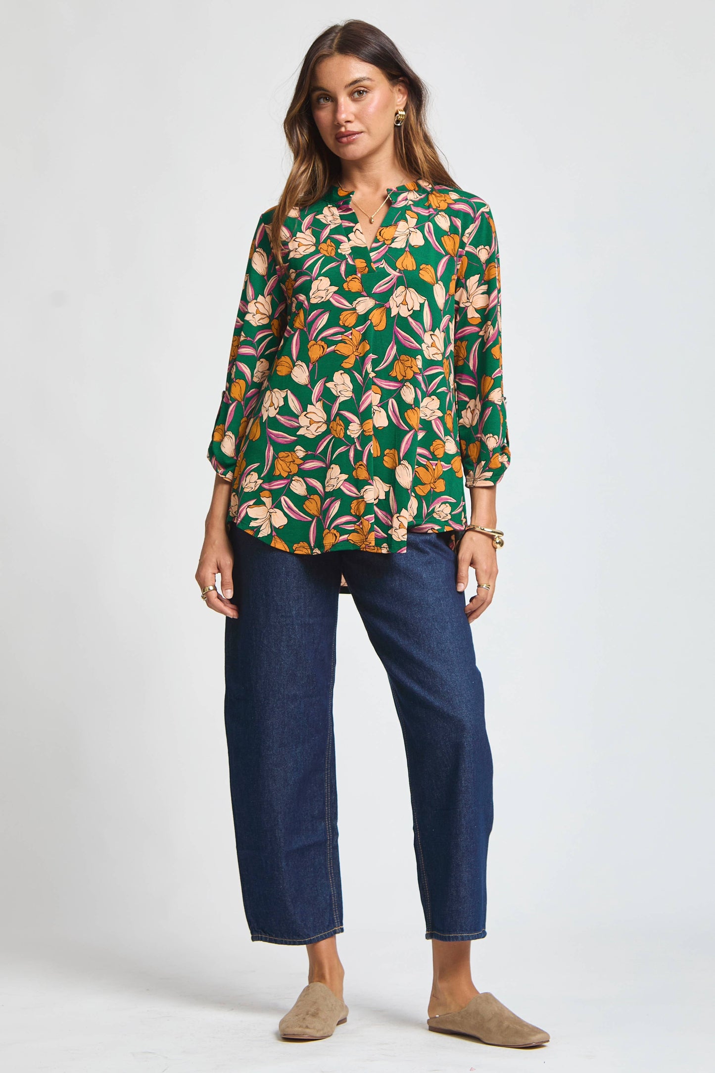 DEAR SCARLETT - Fall Print Lizzy 3/4 Sleeve Top