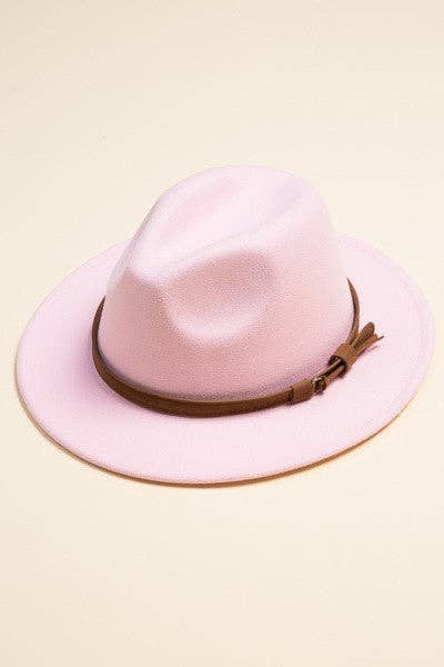 JOSSLYN by wall to wall - A VINTAGE CLASSIC FEDORA HAT BROWN TIE TRIM | 40HW304