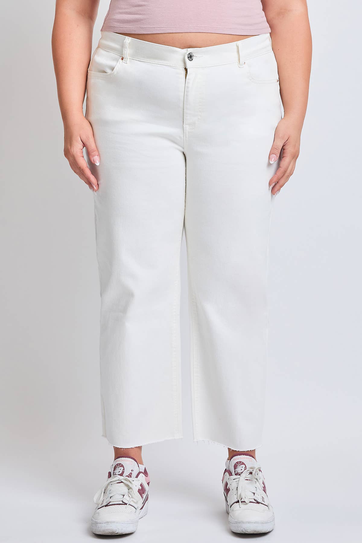 YMI - Plus High Rise Cropped Wide Leg Trouser-EP209207