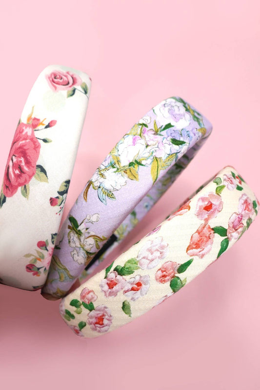 JOSSLYN by wall to wall - TRENDING FLORAL PUFFED HEADBAND HAIR BAND | 40HB175