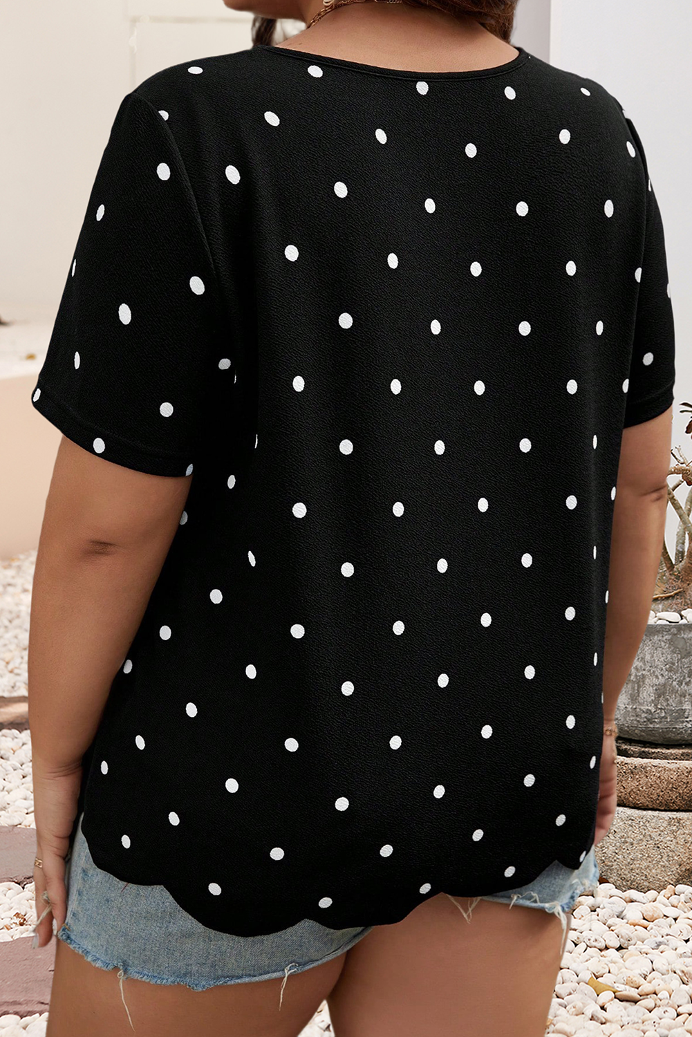 Little Daisy Closet - Plus Size Polka Dot Casual T Shirt