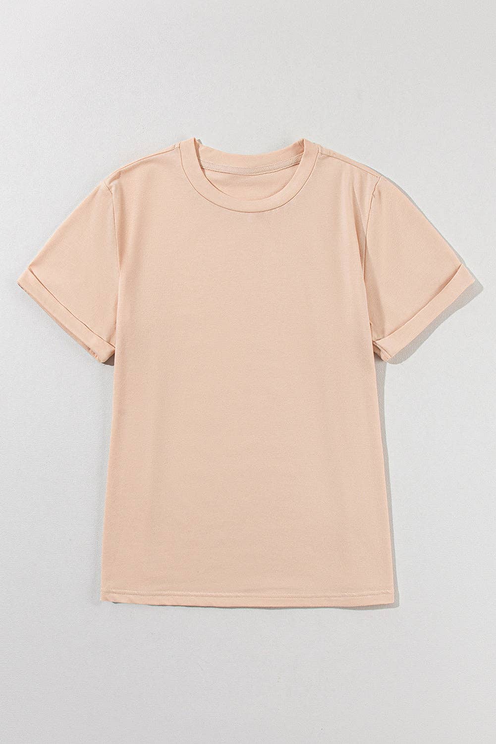 PRETTY BASH - PRETTY BASH Solid Short Sleeve Crew Neck Tee
