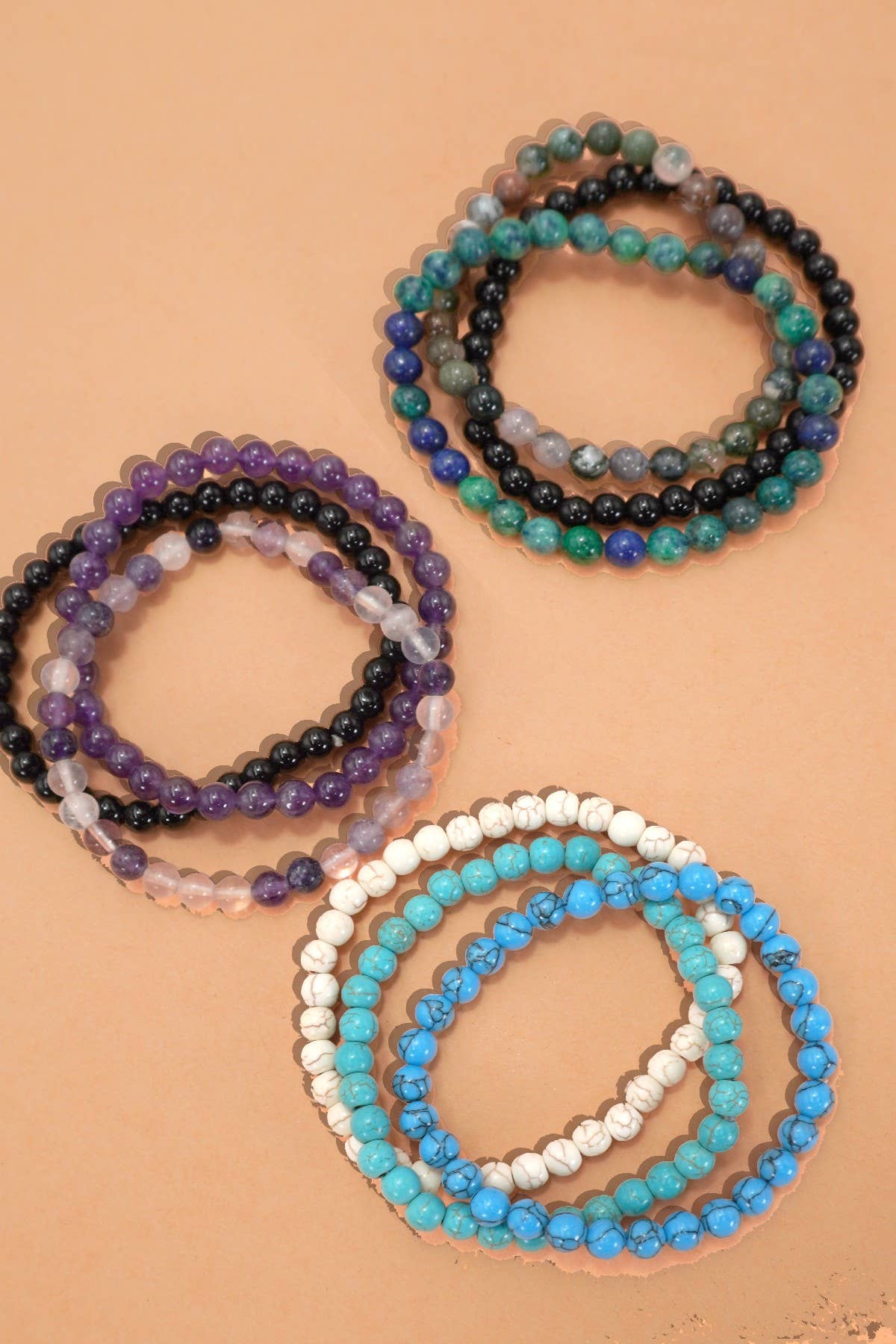 JOSSLYN by wall to wall - NATURAL STONE SEMI PRECIOUS STONE BEAD BRACELET | 40B5133