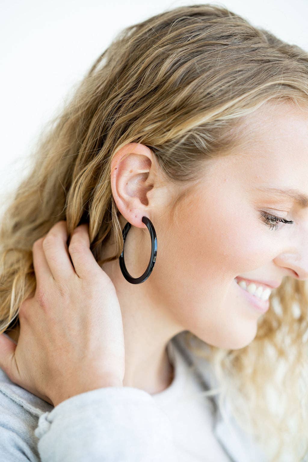 Spiffy & Splendid - Cameron Hoops - Black // Jewelry, Earrings, Fall