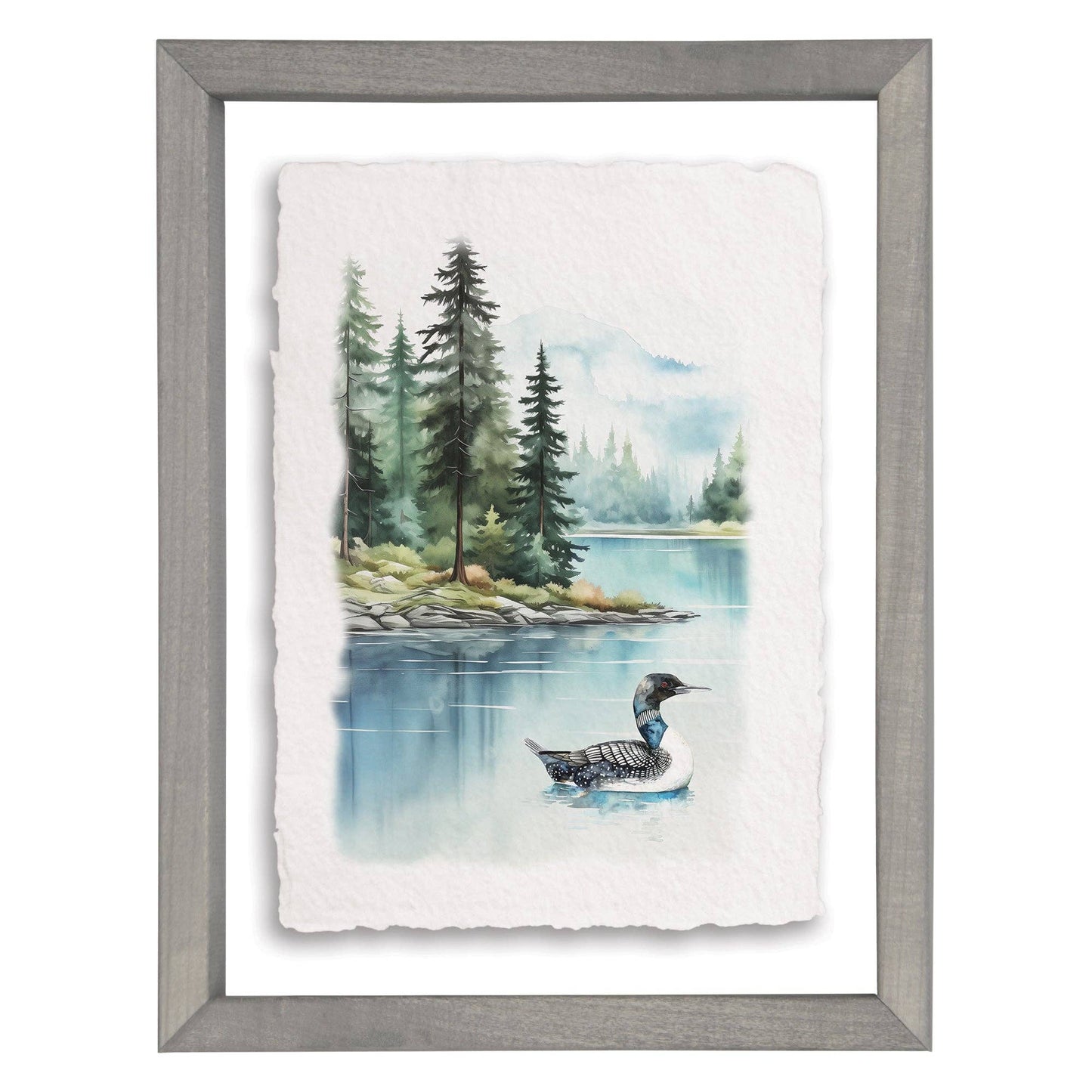 Sincere Surroundings - Loon Lake Scene - Floating Art Rectangle
