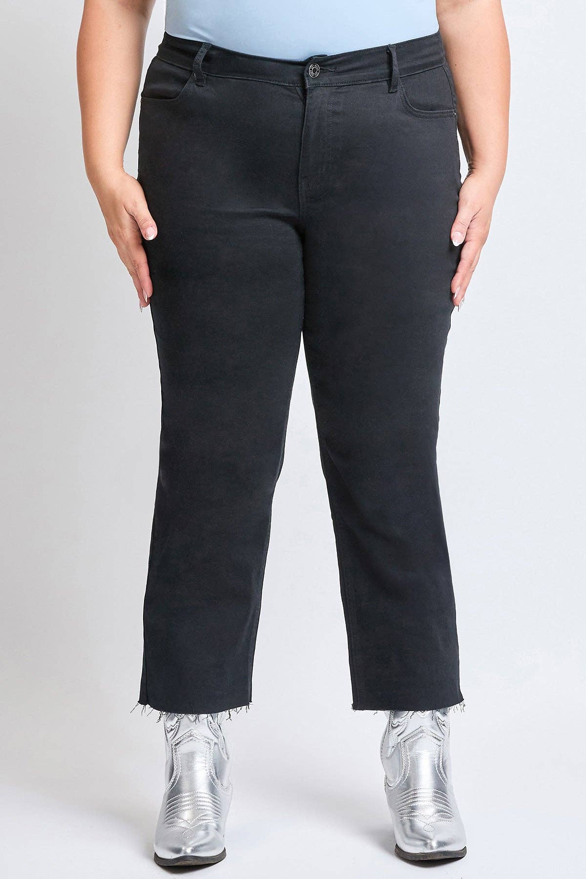YMI - Plus High Rise Cropped Wide Leg Trouser-EP209207