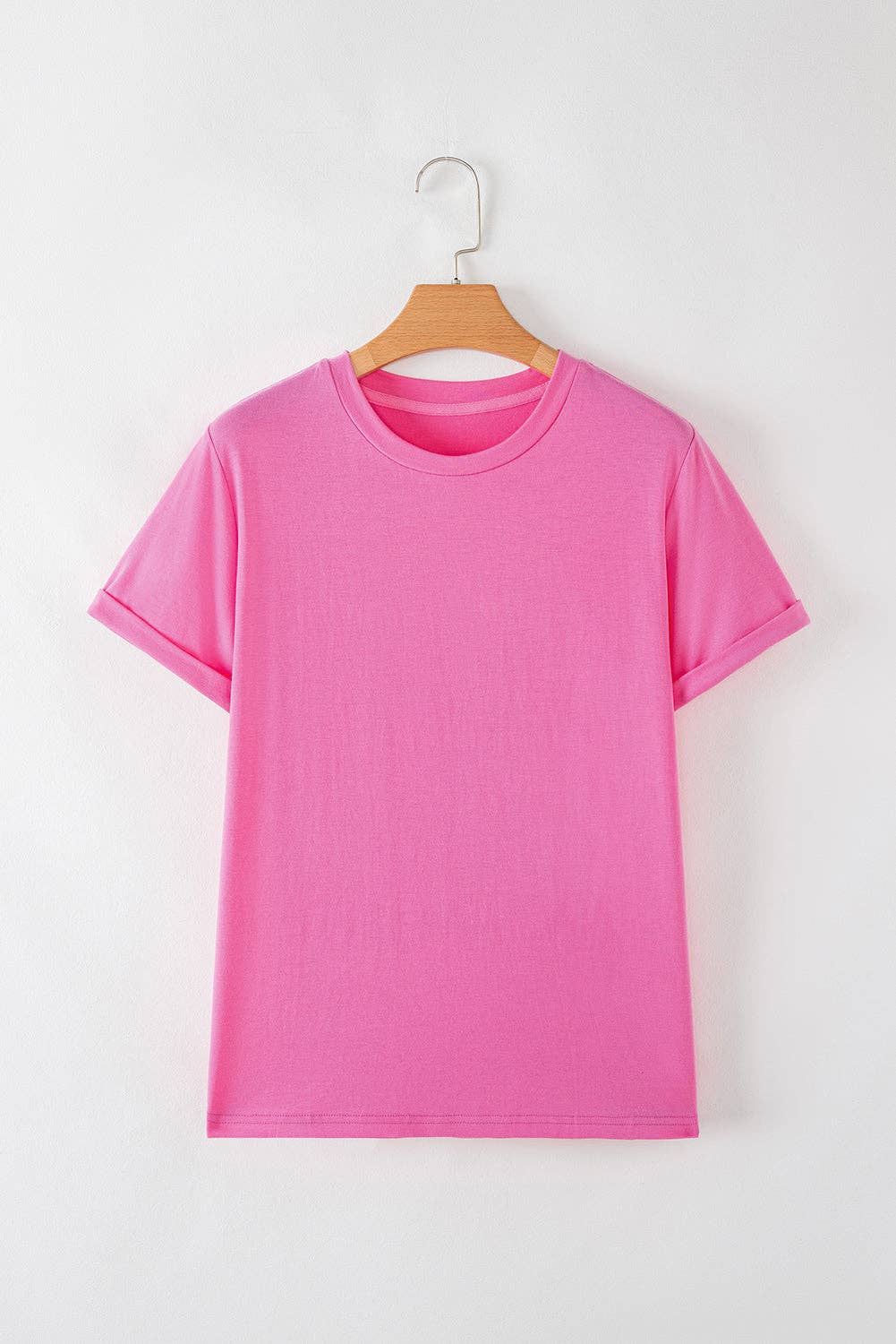PRETTY BASH - PRETTY BASH Solid Short Sleeve Crew Neck Tee