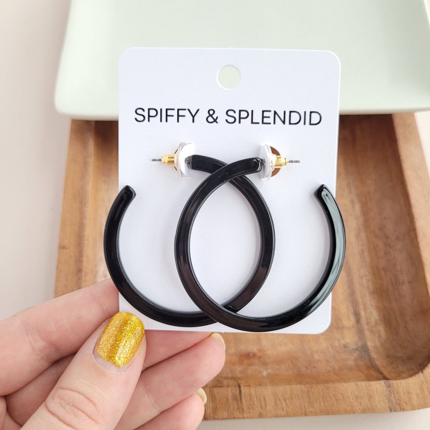 Spiffy & Splendid - Cameron Hoops - Black // Jewelry, Earrings, Fall