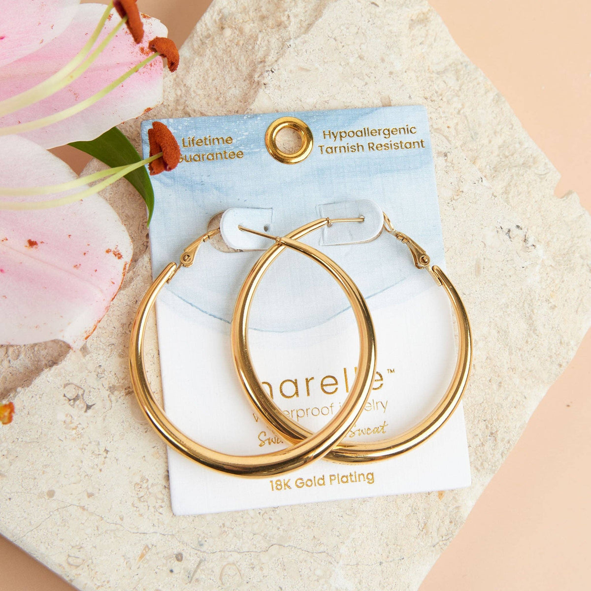 Howard's - Waterproof Earrings Narelle Chunky Hoops in 18K Gold + Steel