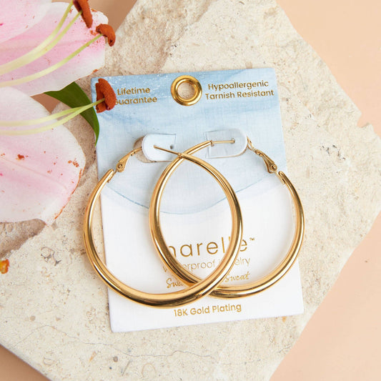 Howard's - Waterproof Earrings Narelle Chunky Hoops in 18K Gold + Steel