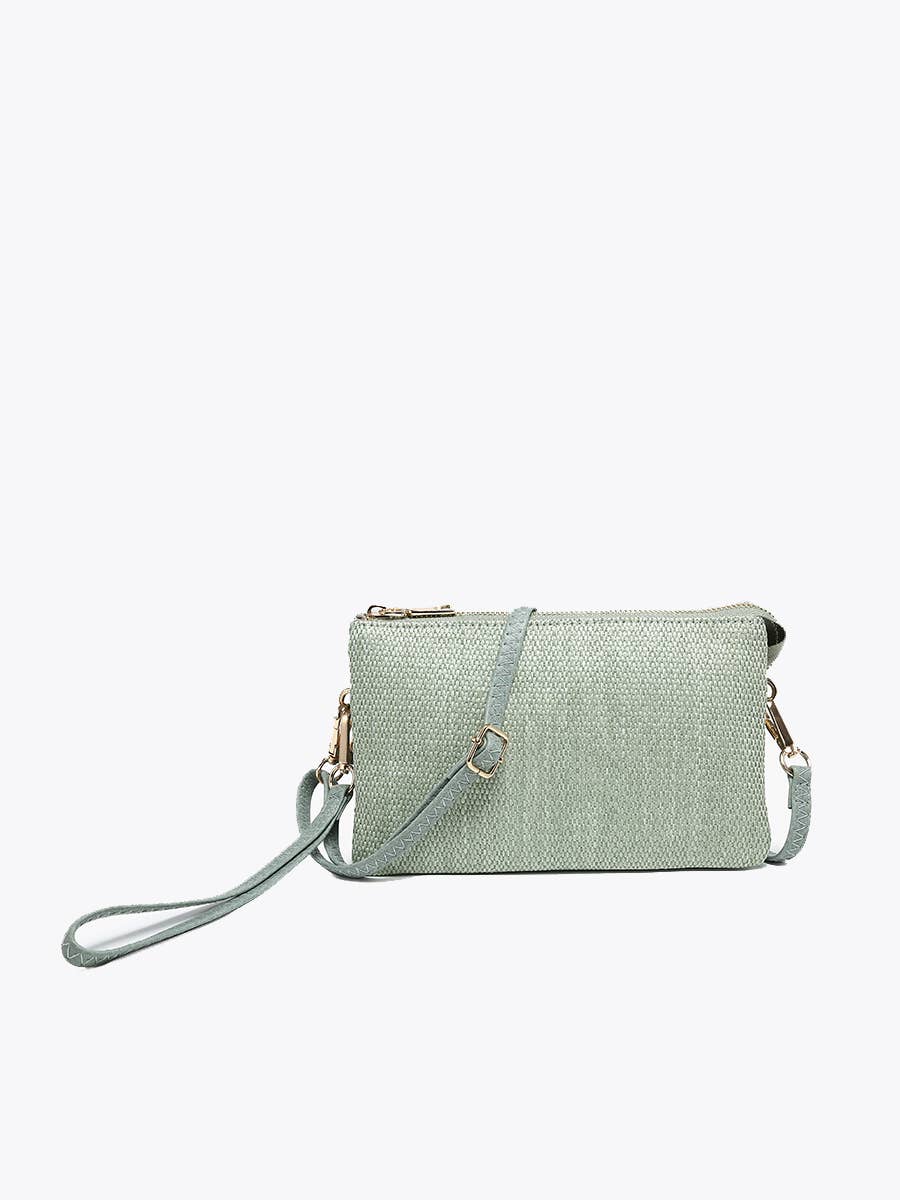 Jen & Co. - M013MSTW Riley Micro Straw 3 Compartment Crossbody/Wristlet