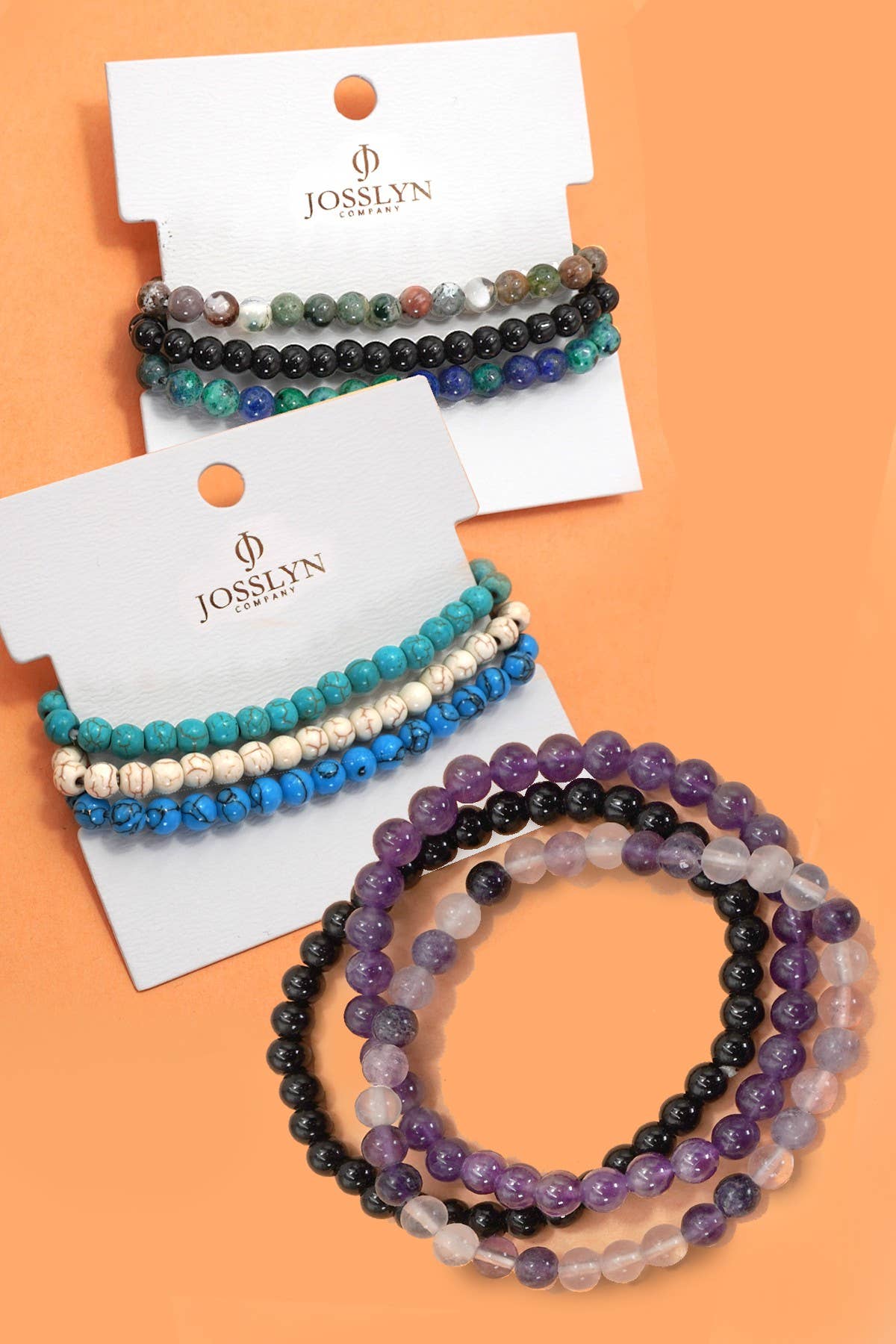 JOSSLYN by wall to wall - NATURAL STONE SEMI PRECIOUS STONE BEAD BRACELET | 40B5133