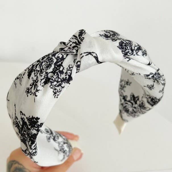 JOSSLYN by wall to wall - FLORAL TOILE PATTERN VINTAGE HAIR BAND BANGS | 40HB168