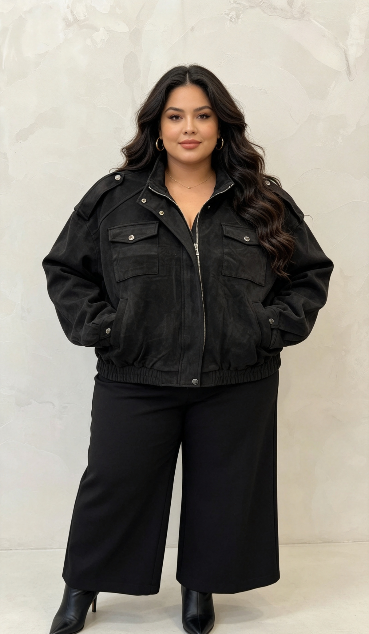2W - Plus-size faux-suede jacket, sizes 46 to 60: Camel / Large sizes / T4(50–52)