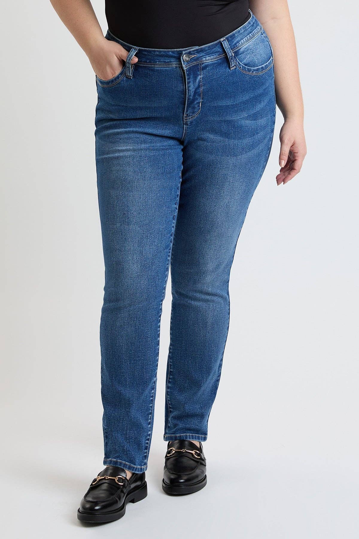 YMI - Plus High Rise Curve WannaBettaButt Straight Leg-XP024175