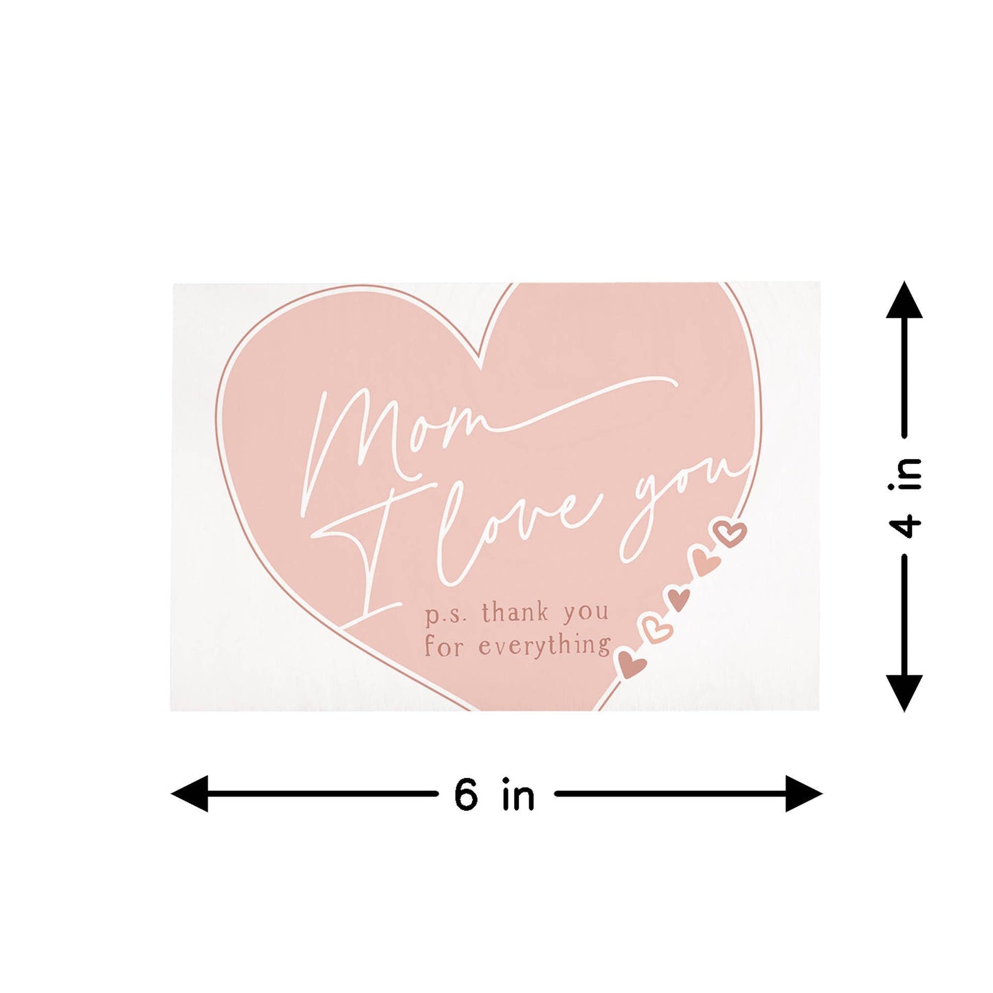 Sincere Surroundings - Mom Love You Heart - Wooden Postcards