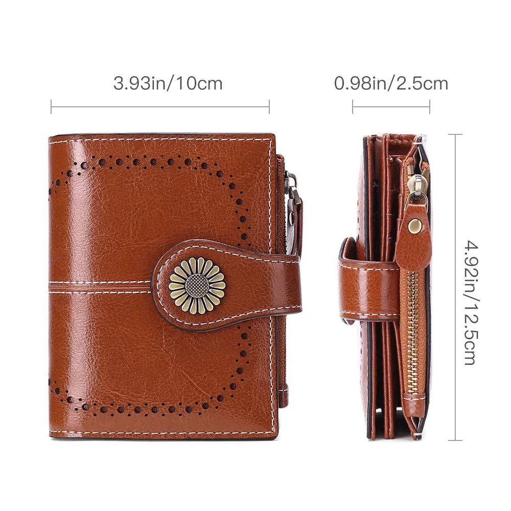 MiMi Wholesale - YX25766-6 Lena Vegan Leather Laser Cut Out Detail Wallet